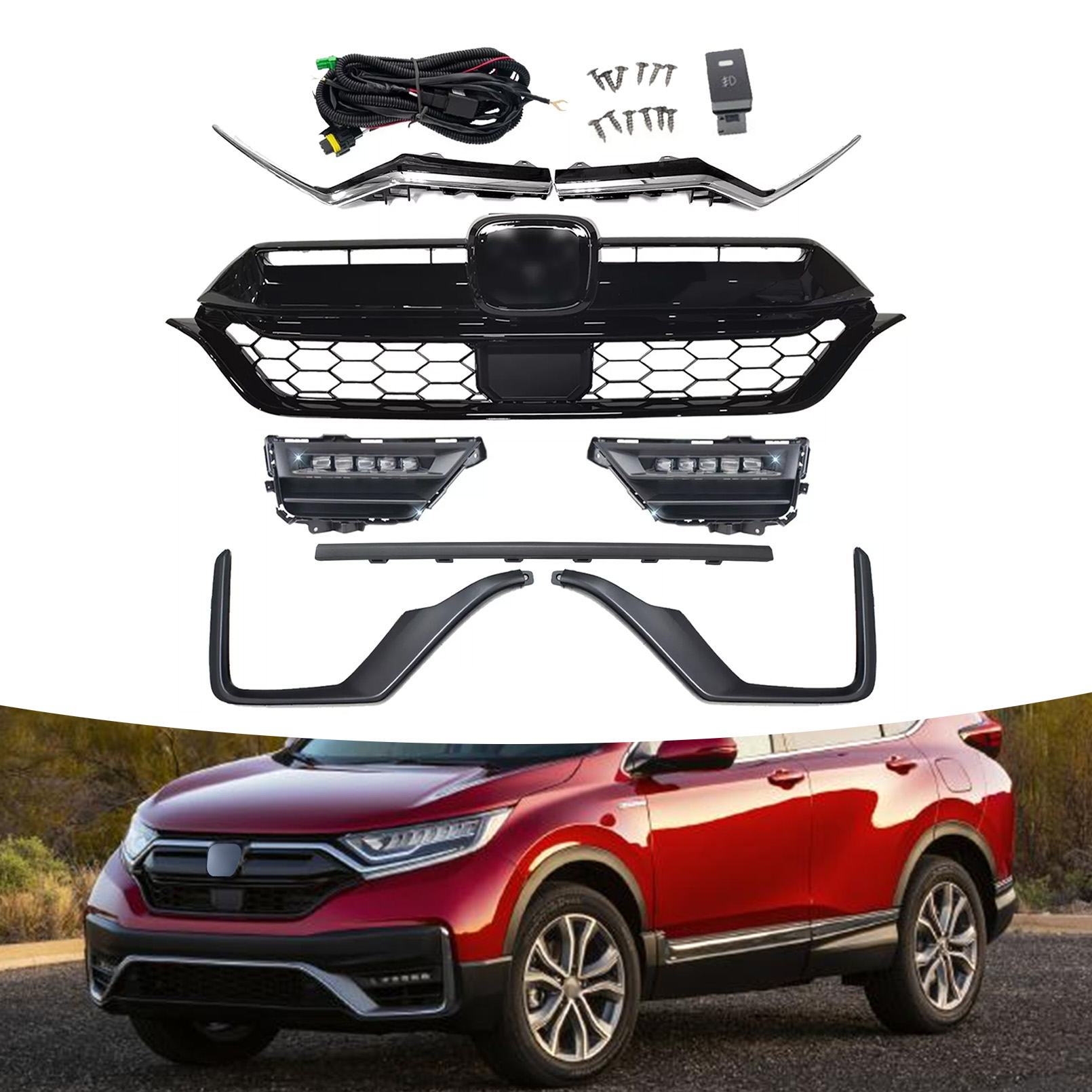 Honda CRV Front Grille Headlight Trim