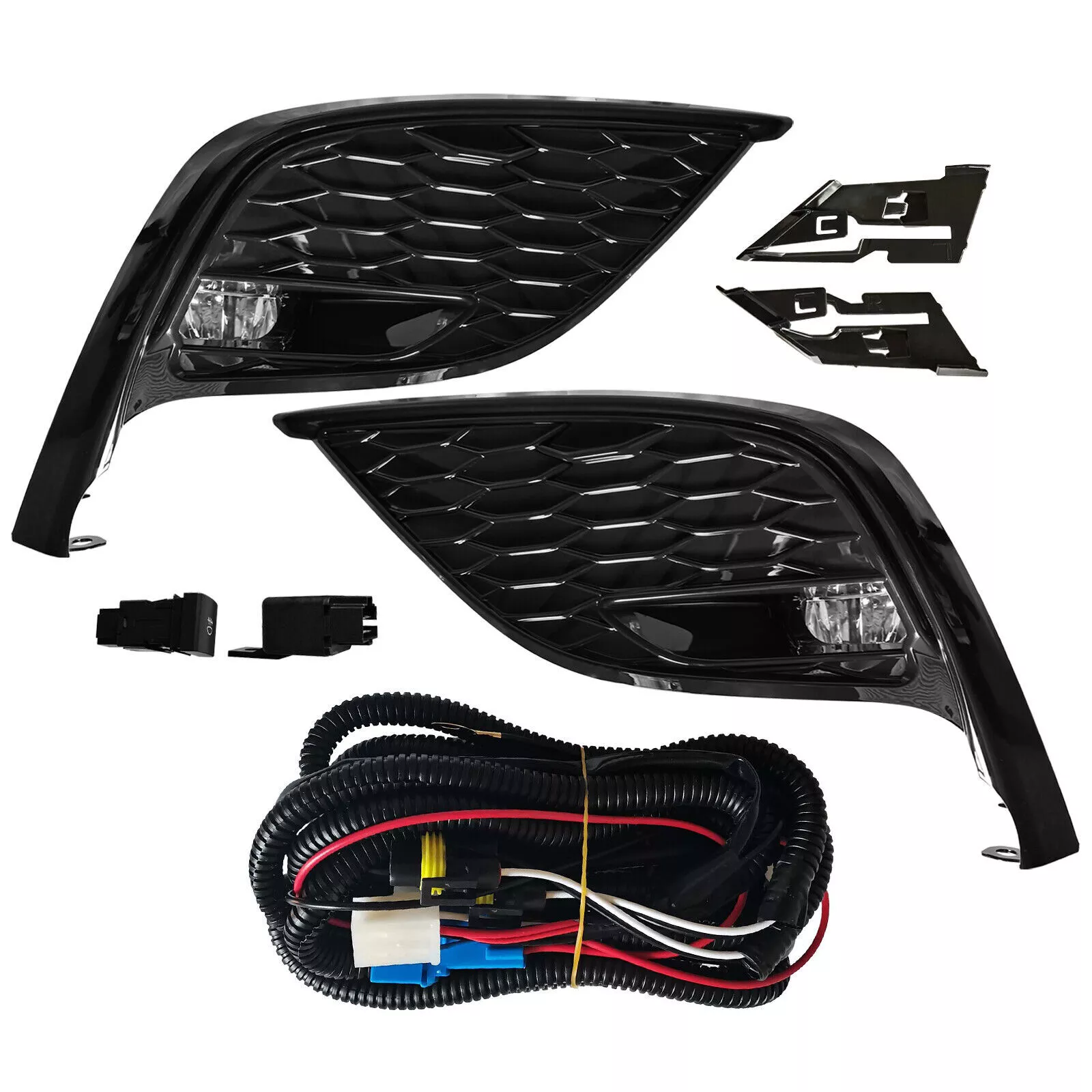 9-Piece Front Grille & Fog Light Bezel Trim Kit For 2021-2023