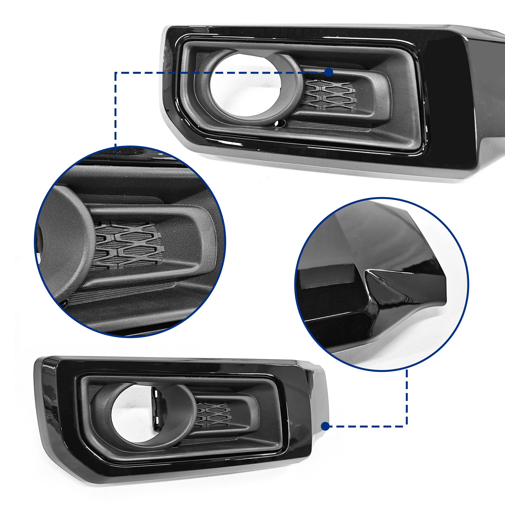 For Toyota 4Runner 2014-2020 LED Front Fog Lights w/ Chrome Fog Lights Frame 2PC