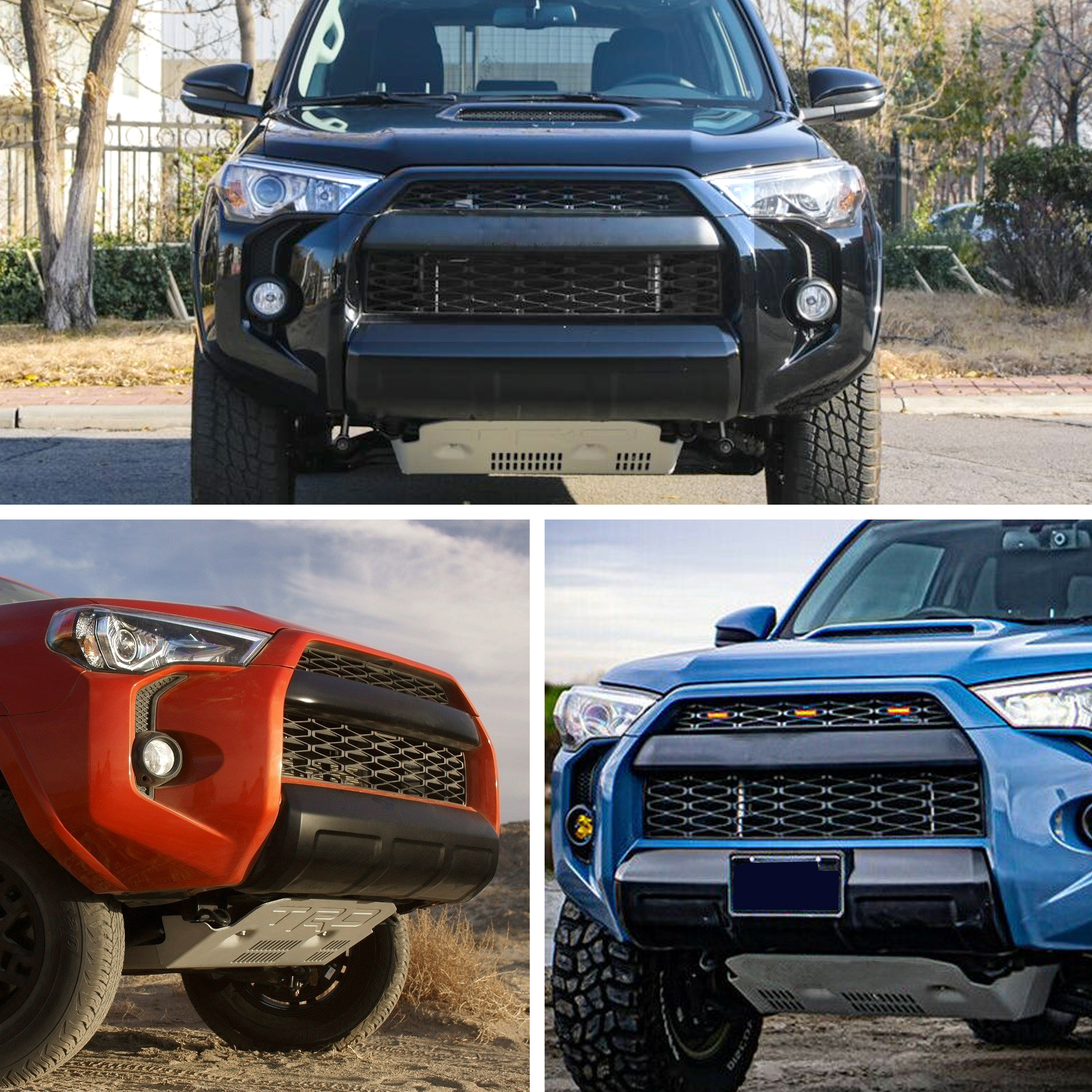 Front Upper Mesh Grille For 2014-2019 Toyota 4Runner SR5 & TRD – Black ABS Direct Replacement