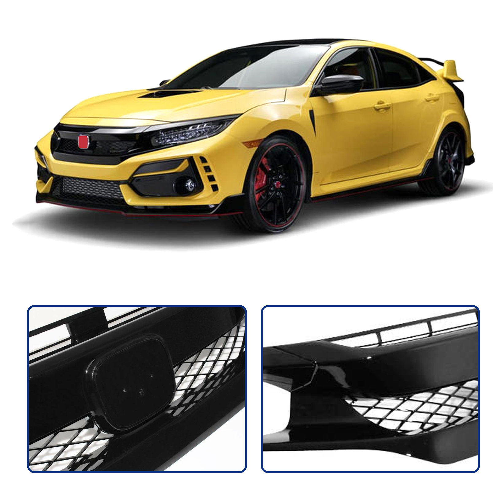 For 2016-2018 Honda Civic Front Grille Type R Style Hood Grill
