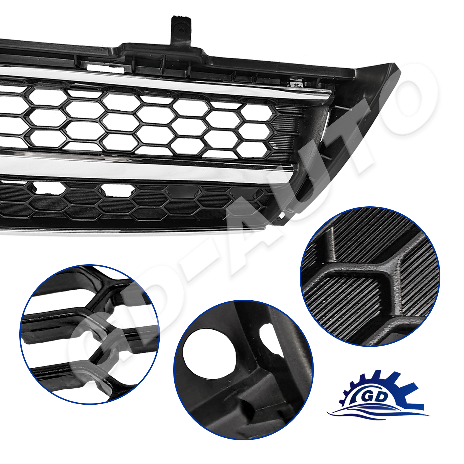 6PCS For Toyota RAV4 2019-2022 Front Bumper Upper Lower Grille Fog