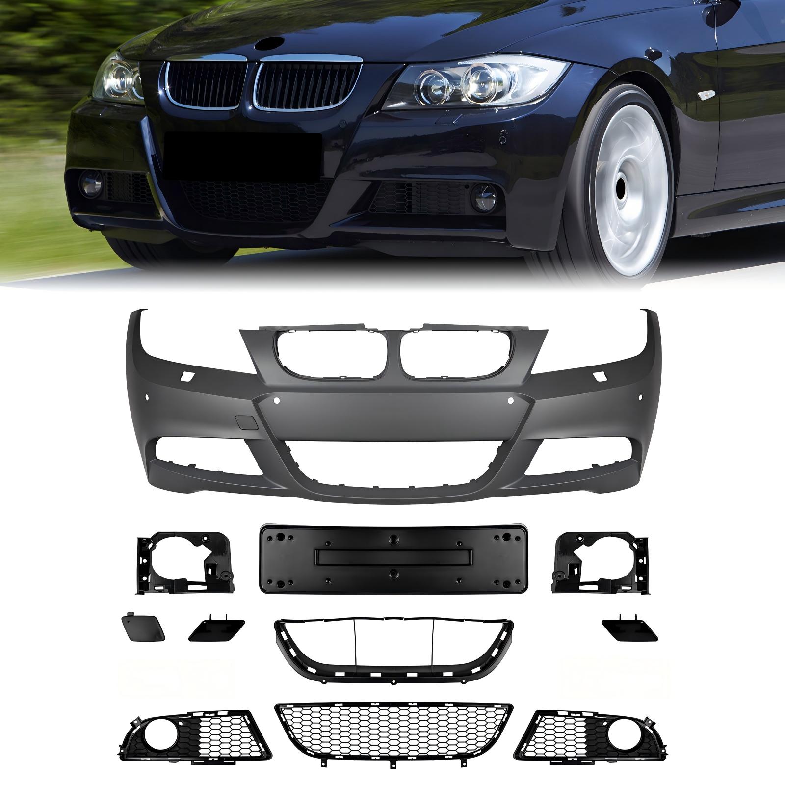 Front Bumper Cover M-Tech Style W/ PDC Fit For 05-08 BMW E90 E91