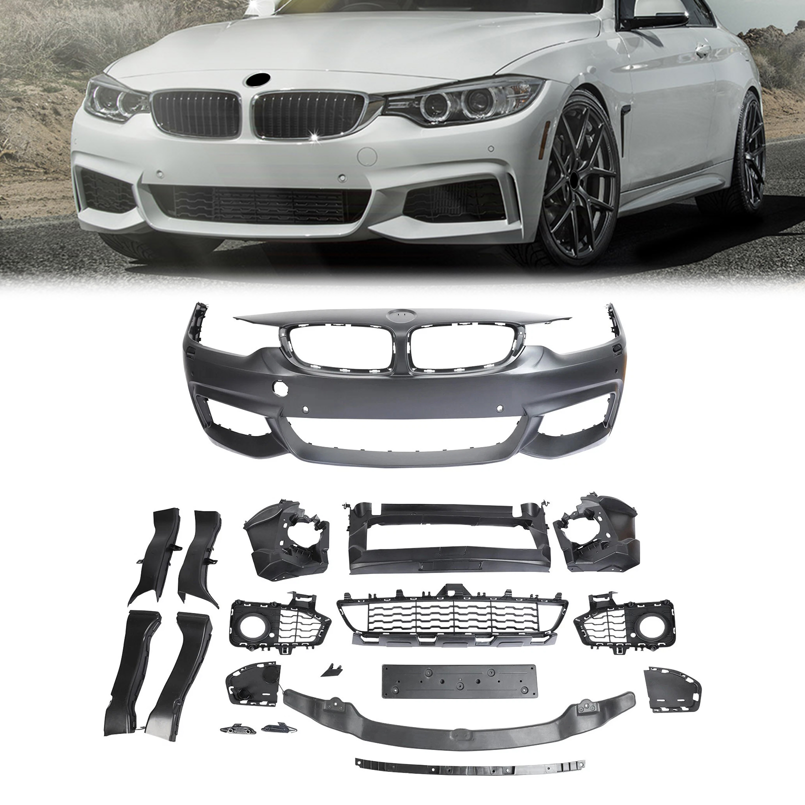 パーツ bmw f32 f36 LCI For 2014-2020 BMW 4 Series F32 F33 F36 M-Tech Style Front Bumper
